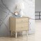 Freestanding Wooden Beside End Side Table Nightstand with 2 Deep Drawers